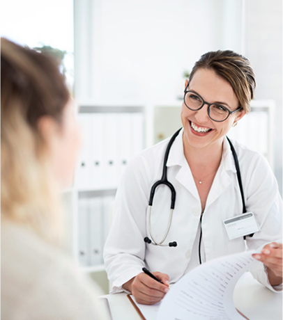 Doctor with patient